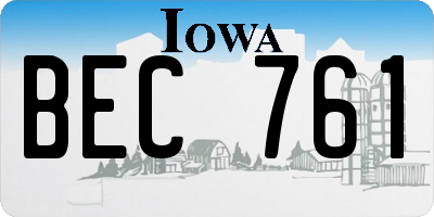 IA license plate BEC761