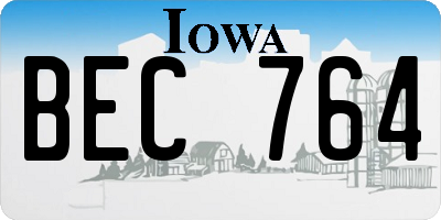 IA license plate BEC764