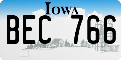 IA license plate BEC766