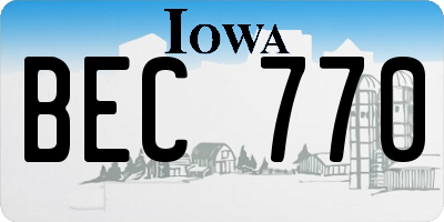 IA license plate BEC770
