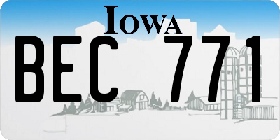 IA license plate BEC771