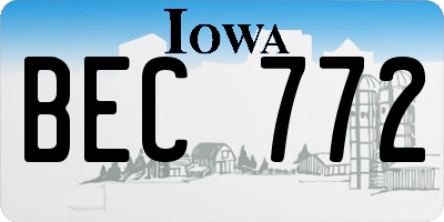 IA license plate BEC772