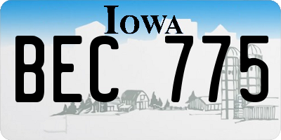 IA license plate BEC775