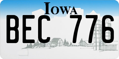 IA license plate BEC776