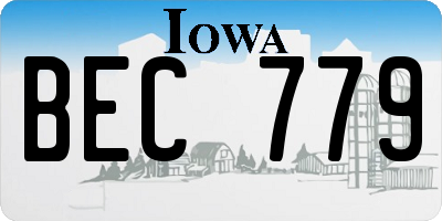 IA license plate BEC779
