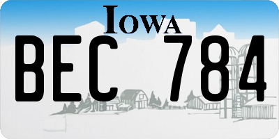 IA license plate BEC784