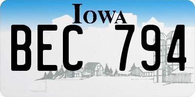 IA license plate BEC794