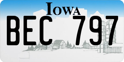 IA license plate BEC797