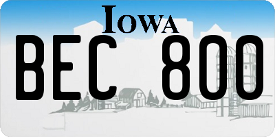 IA license plate BEC800