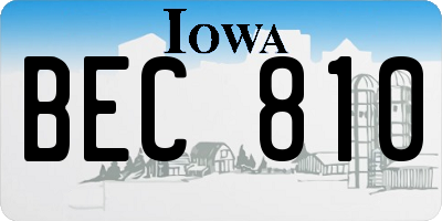 IA license plate BEC810