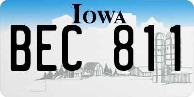 IA license plate BEC811