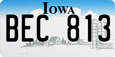 IA license plate BEC813