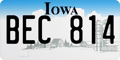 IA license plate BEC814