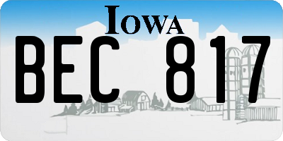 IA license plate BEC817