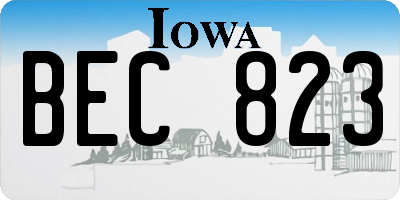 IA license plate BEC823