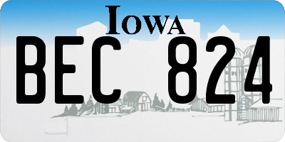 IA license plate BEC824