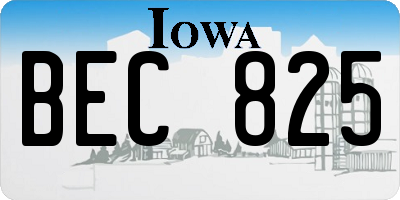 IA license plate BEC825