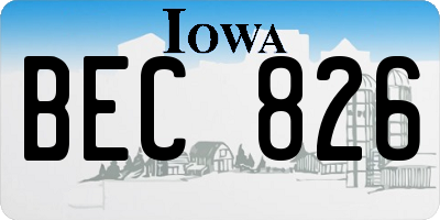 IA license plate BEC826