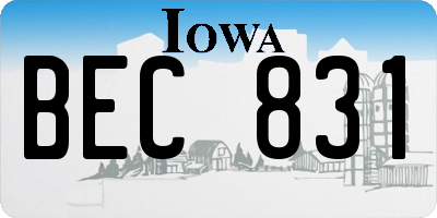IA license plate BEC831