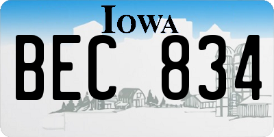 IA license plate BEC834