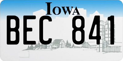 IA license plate BEC841