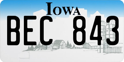 IA license plate BEC843