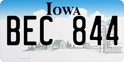 IA license plate BEC844