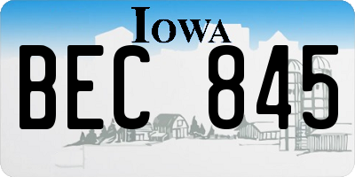 IA license plate BEC845