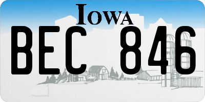 IA license plate BEC846