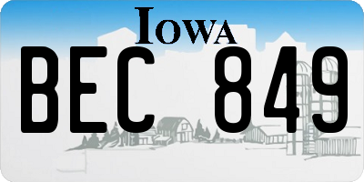 IA license plate BEC849