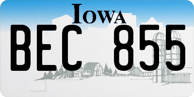 IA license plate BEC855