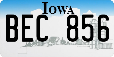 IA license plate BEC856