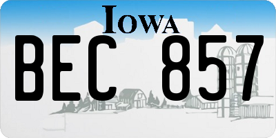 IA license plate BEC857