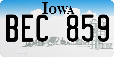 IA license plate BEC859