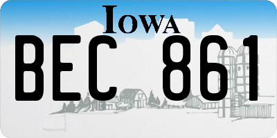IA license plate BEC861