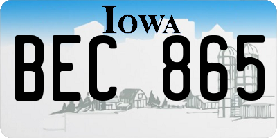 IA license plate BEC865