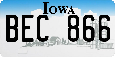 IA license plate BEC866