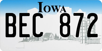 IA license plate BEC872