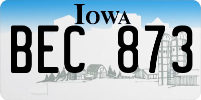 IA license plate BEC873