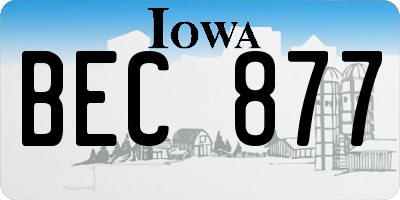 IA license plate BEC877