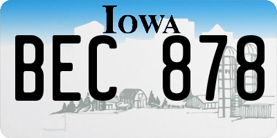 IA license plate BEC878