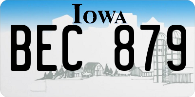 IA license plate BEC879