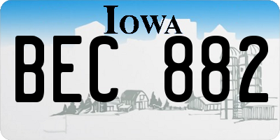 IA license plate BEC882