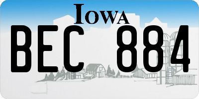 IA license plate BEC884