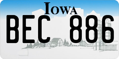 IA license plate BEC886