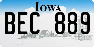 IA license plate BEC889