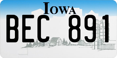 IA license plate BEC891