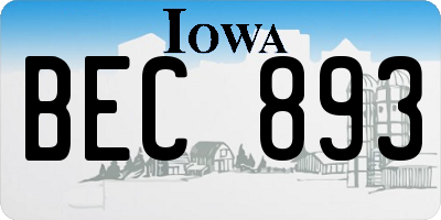 IA license plate BEC893