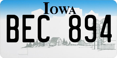 IA license plate BEC894