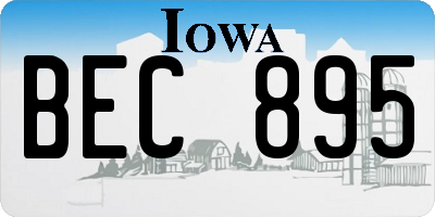 IA license plate BEC895